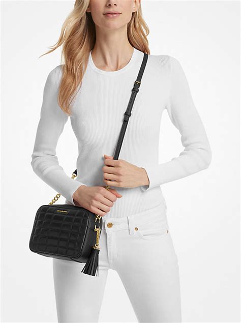 michael kors jet set umhängetasche 25|Jet Set Medium Quilted Leather Crossbody Bag .